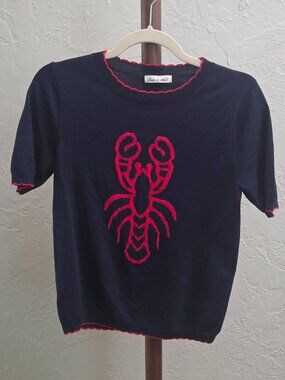 T20.‎ Navy Lobster Short Sleeve Sweater
